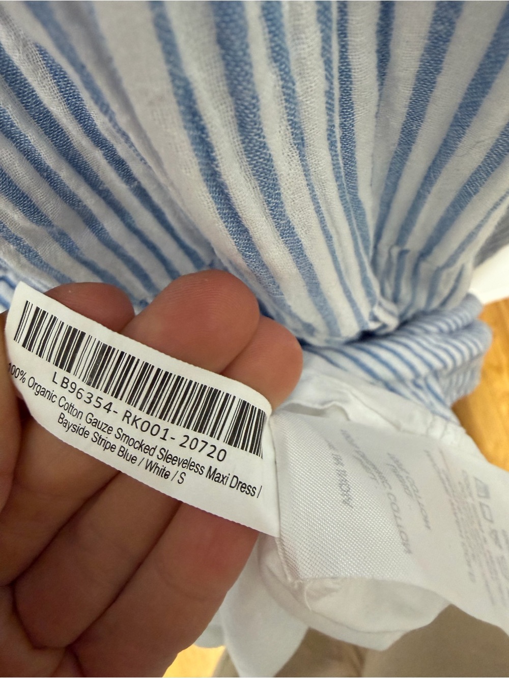 Quince Light Blue Striped Smocked Midi Sundress - Picture 15 of 15